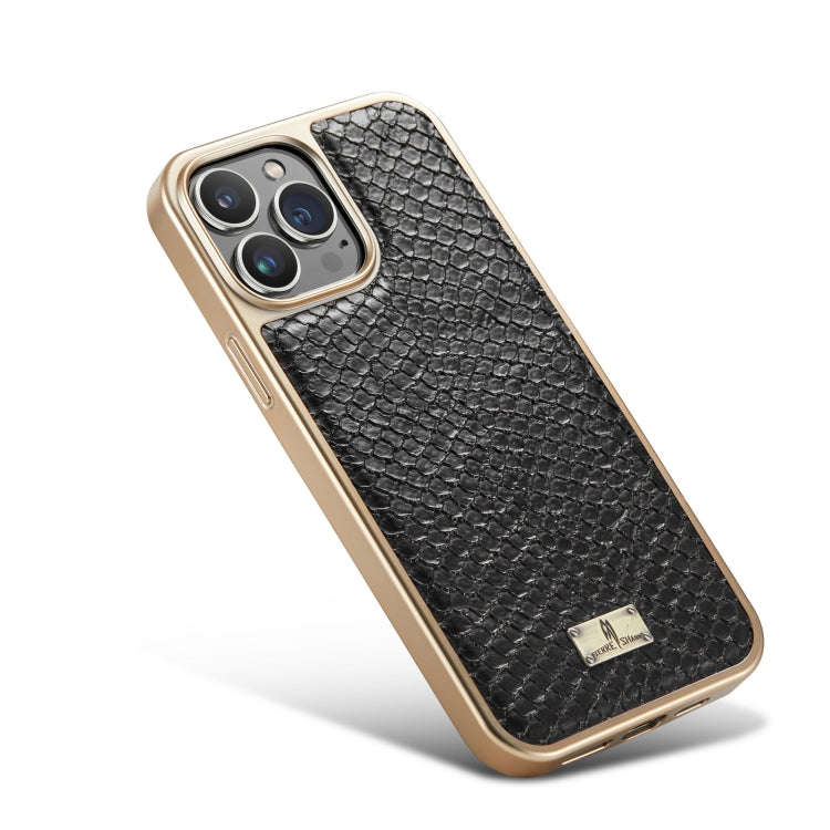 Snake Texture Electroplating PU Phone Case, For iPhone 13, For iPhone 13 Pro, For iPhone 13 Pro M...