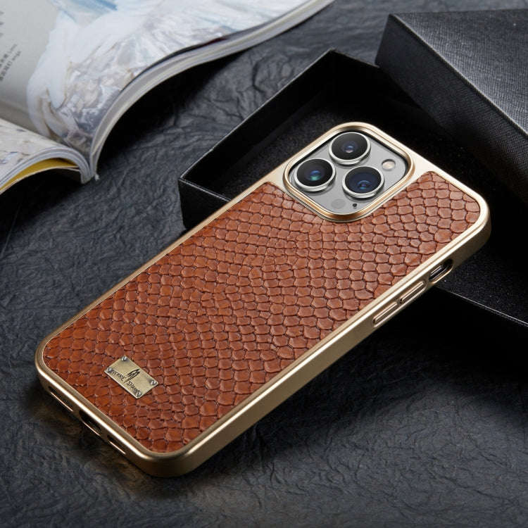 Snake Texture Electroplating PU Phone Case, For iPhone 13, For iPhone 13 Pro, For iPhone 13 Pro M...