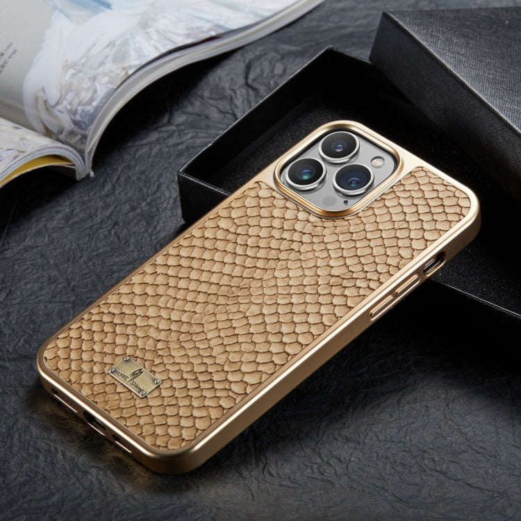 Snake Texture Electroplating PU Phone Case, For iPhone 13, For iPhone 13 Pro, For iPhone 13 Pro M...