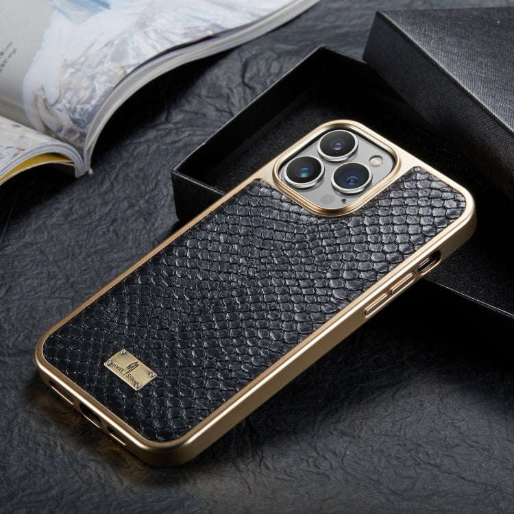 Snake Texture Electroplating PU Phone Case, For iPhone 13, For iPhone 13 Pro, For iPhone 13 Pro M...