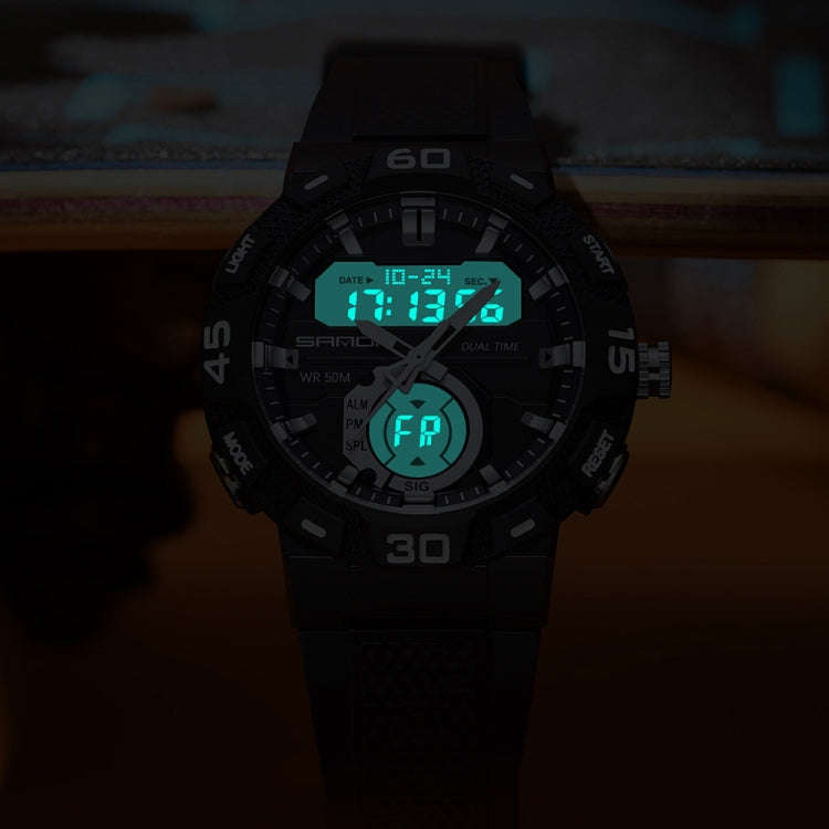 SANDA 3087 Luminous Waterproof Dual Display Electronic Watch