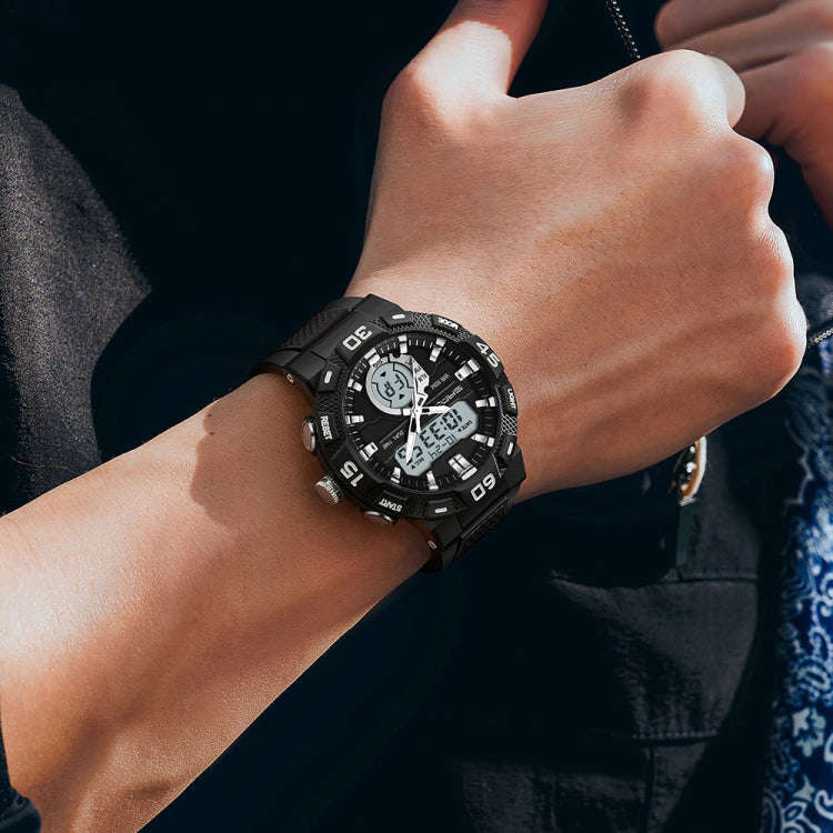 SANDA 3087 Luminous Waterproof Dual Display Electronic Watch