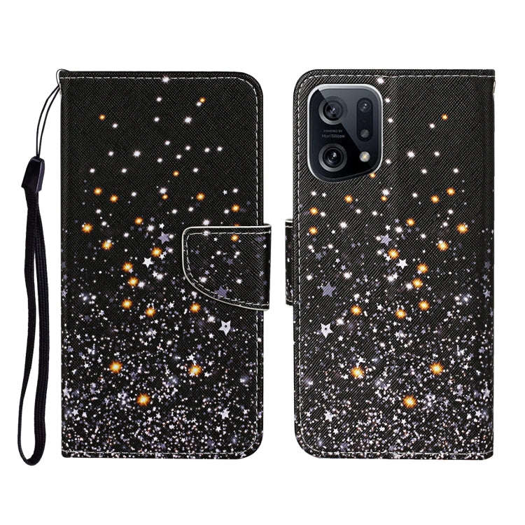 Colored Drawing Pattern Flip Leather Phone Case, For OPPO A96 4G / Realme 9i, For OPPO Find X5