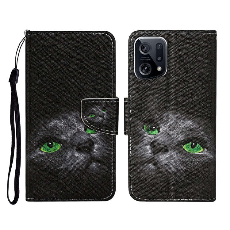 Colored Drawing Pattern Flip Leather Phone Case, For OPPO A96 4G / Realme 9i, For OPPO Find X5