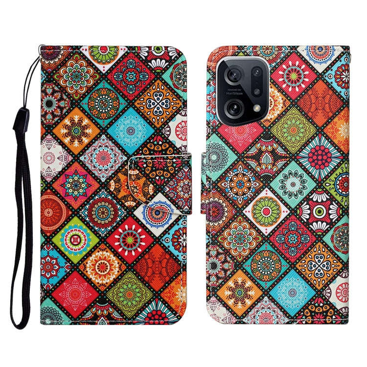 Colored Drawing Pattern Flip Leather Phone Case, For OPPO A96 4G / Realme 9i, For OPPO Find X5