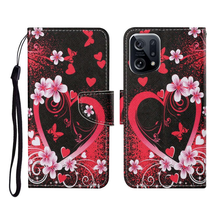 Colored Drawing Pattern Flip Leather Phone Case, For OPPO A96 4G / Realme 9i, For OPPO Find X5