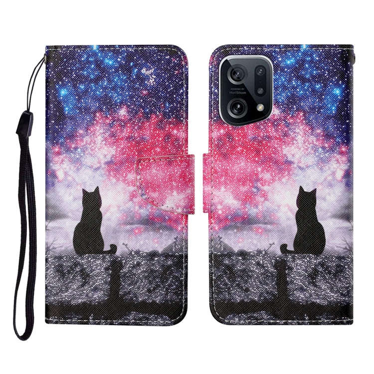 Colored Drawing Pattern Flip Leather Phone Case, For OPPO A96 4G / Realme 9i, For OPPO Find X5