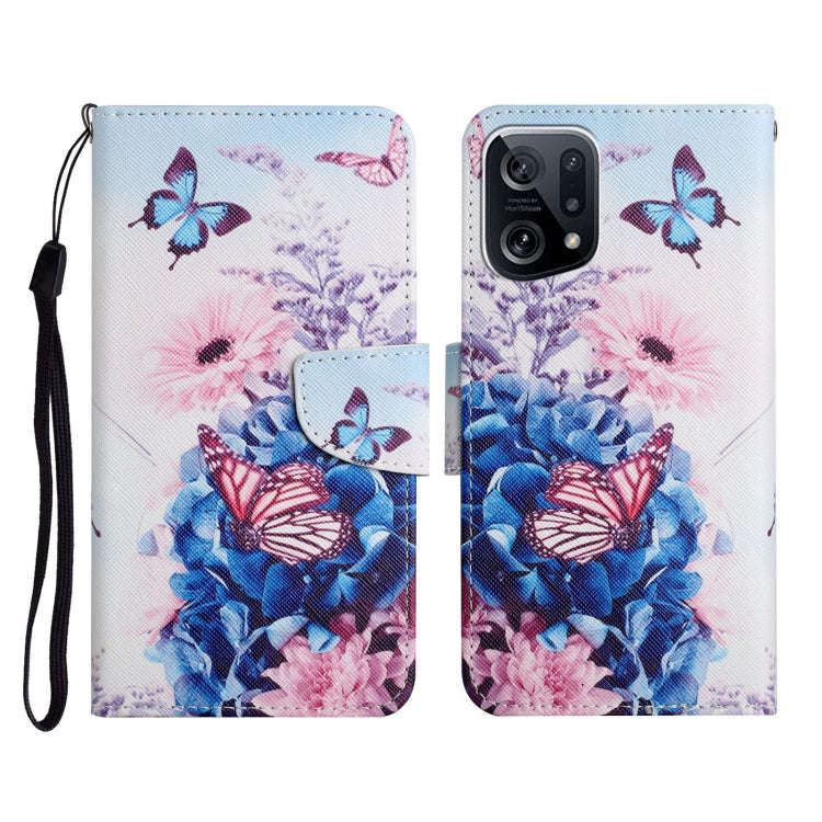 Colored Drawing Pattern Flip Leather Phone Case, For OPPO A96 4G / Realme 9i, For OPPO Find X5
