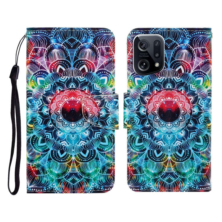 Colored Drawing Pattern Flip Leather Phone Case, For OPPO A96 4G / Realme 9i, For OPPO Find X5