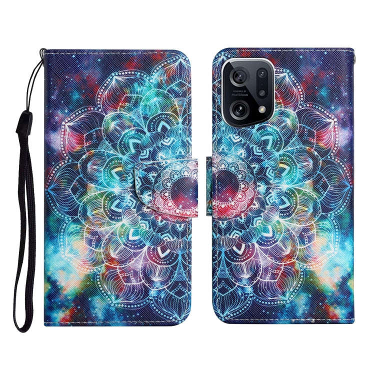 Colored Drawing Pattern Flip Leather Phone Case, For OPPO A96 4G / Realme 9i, For OPPO Find X5