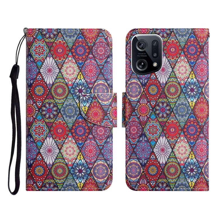 Colored Drawing Pattern Flip Leather Phone Case, For OPPO A96 4G / Realme 9i, For OPPO Find X5