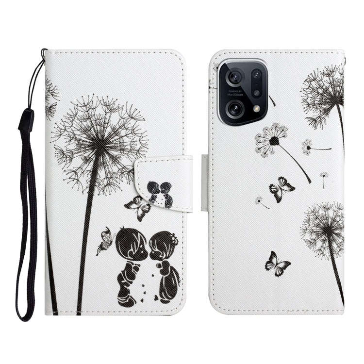 Colored Drawing Pattern Flip Leather Phone Case, For OPPO A96 4G / Realme 9i, For OPPO Find X5