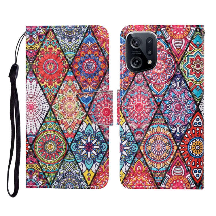 Colored Drawing Pattern Flip Leather Phone Case, For OPPO A96 4G / Realme 9i, For OPPO Find X5