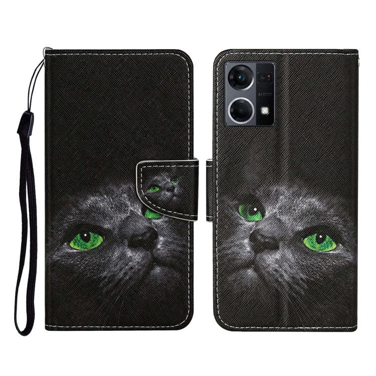 Colored Drawing Pattern Flip Leather Phone Case, For OPPO Reno7 4G