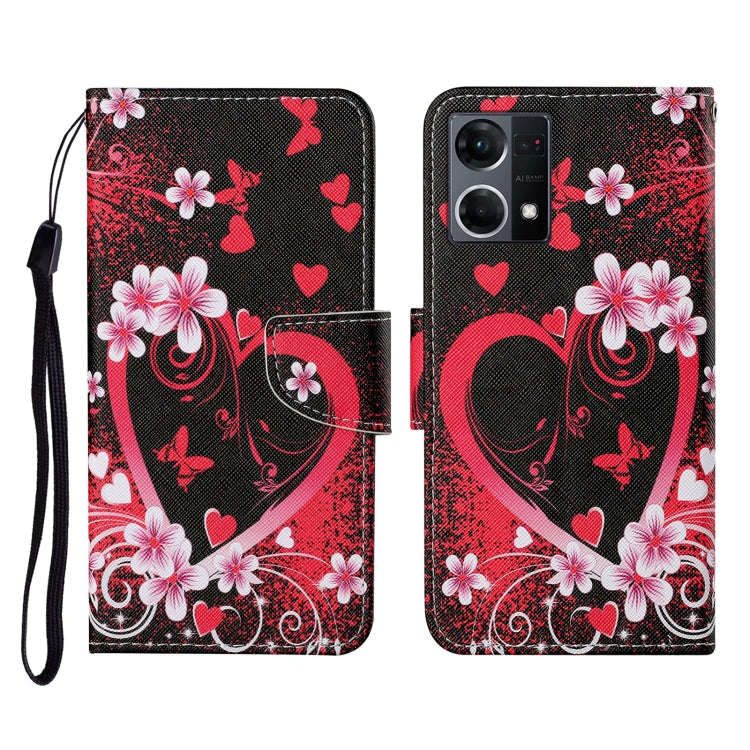 Colored Drawing Pattern Flip Leather Phone Case, For OPPO Reno7 4G