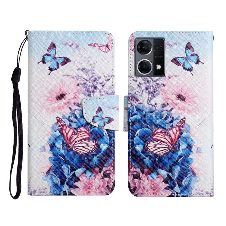 Colored Drawing Pattern Flip Leather Phone Case, For OPPO Reno7 4G