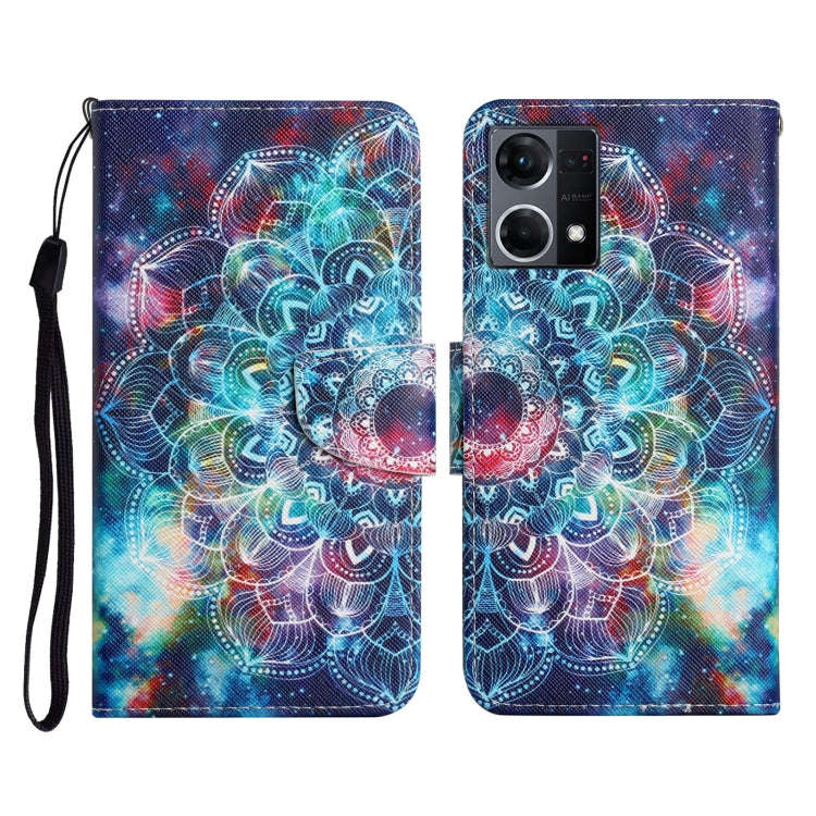 Colored Drawing Pattern Flip Leather Phone Case, For OPPO Reno7 4G