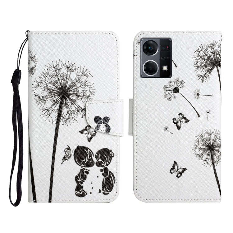 Colored Drawing Pattern Flip Leather Phone Case, For OPPO Reno7 4G