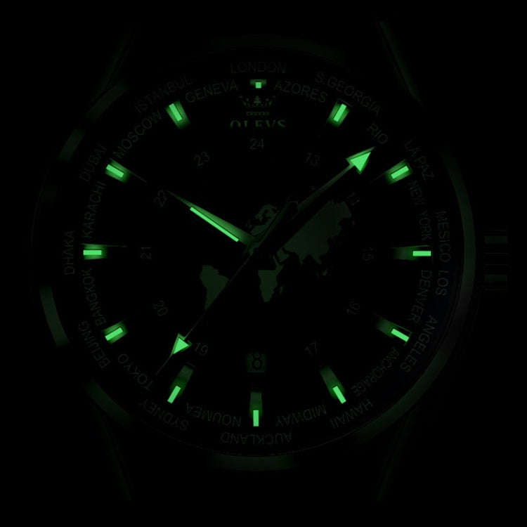 OLEVS 9926 Embossed Earth Dial Men Quartz Watch