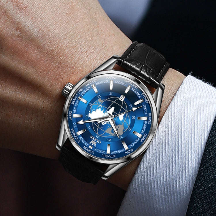 OLEVS 9926 Embossed Earth Dial Men Quartz Watch