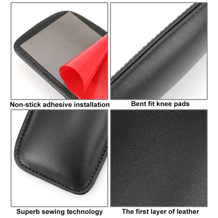 2 PCS Car Non-slip Soft Floor Protector Carpet Floor Mat Knee Bolster, PU Leather, First Layer Co...
