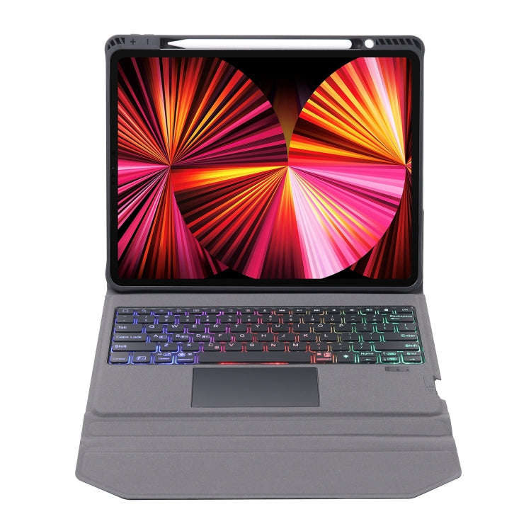 Integrated Bluetooth Keyboard Leather Case with Backlight & Touchpad & Holder, For iPad Air 5 / A...