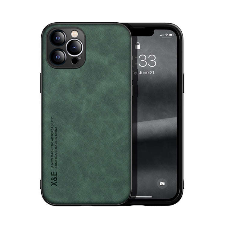 Skin Feel Magnetic Leather Back Phone Case, For iPhone 13 mini, For iPhone 13, For iPhone 13 Pro,...
