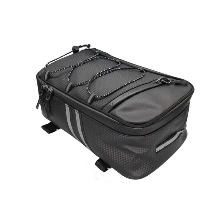 Motorcycle Waterproof PU Leather Rack Rear Carrier Bag, Capacity: 8L with Rain Cover, 8L