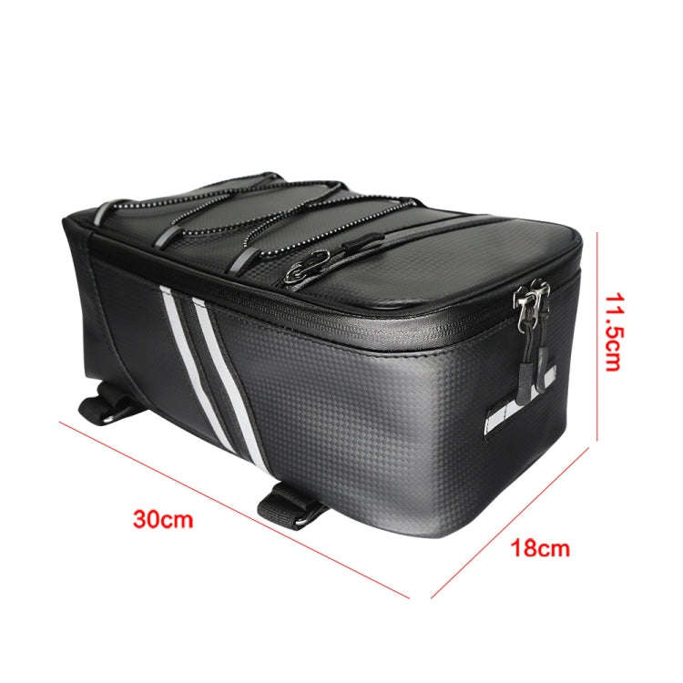 Motorcycle Waterproof PU Leather Rack Rear Carrier Bag, Capacity: 8L with Rain Cover, 8L