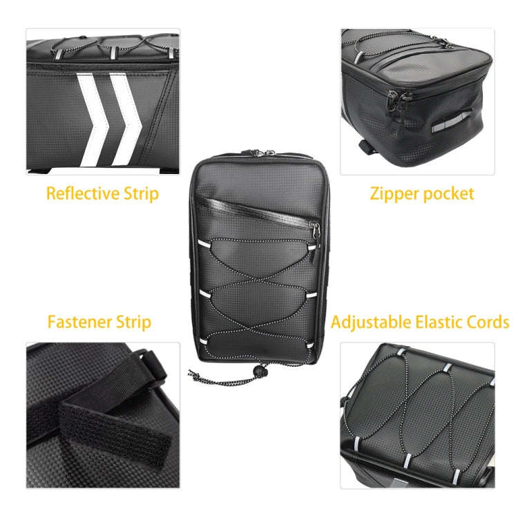Motorcycle Waterproof PU Leather Rack Rear Carrier Bag, Capacity: 8L with Rain Cover, 8L