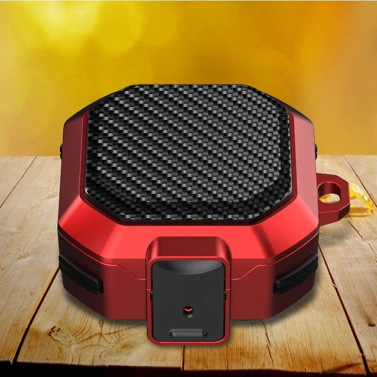 Carbon Fiber Texture Anti-fall Earphones Case with Switch, For Samsung Galaxy Buds Live/Buds Pro/...