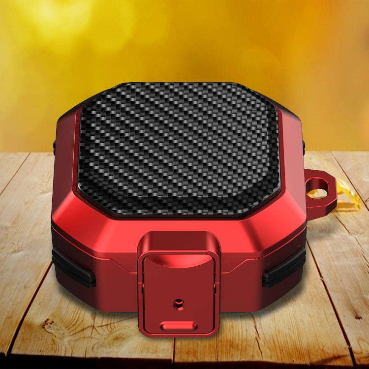 Carbon Fiber Texture Anti-fall Earphones Case with Switch, For Samsung Galaxy Buds Live/Buds Pro/...