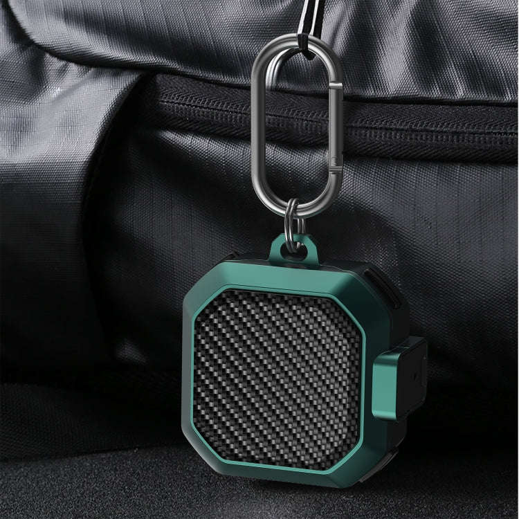 Carbon Fiber Texture Anti-fall Earphones Case with Switch, For Samsung Galaxy Buds Live/Buds Pro/...