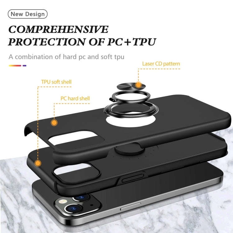 Magnetic Ring Kickstand Shockproof Phone Case, For iPhone 14, For iPhone 14 Plus, For iPhone 14 P...
