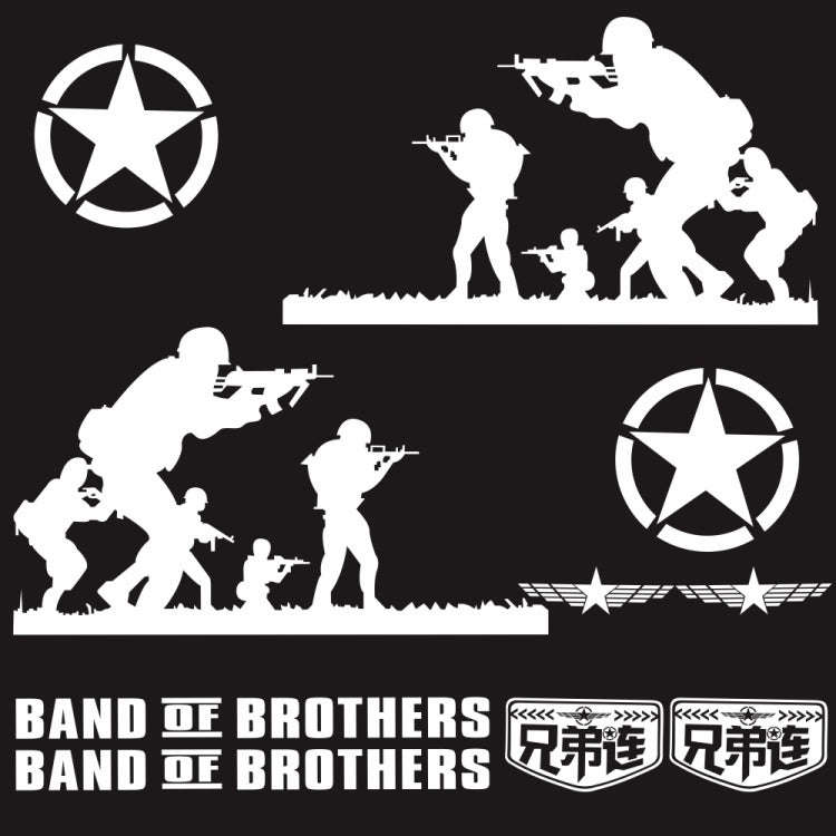 2 PCS/Set D-135 Band of Brothers Pattern Car Modified Decorative Sticker, D-135