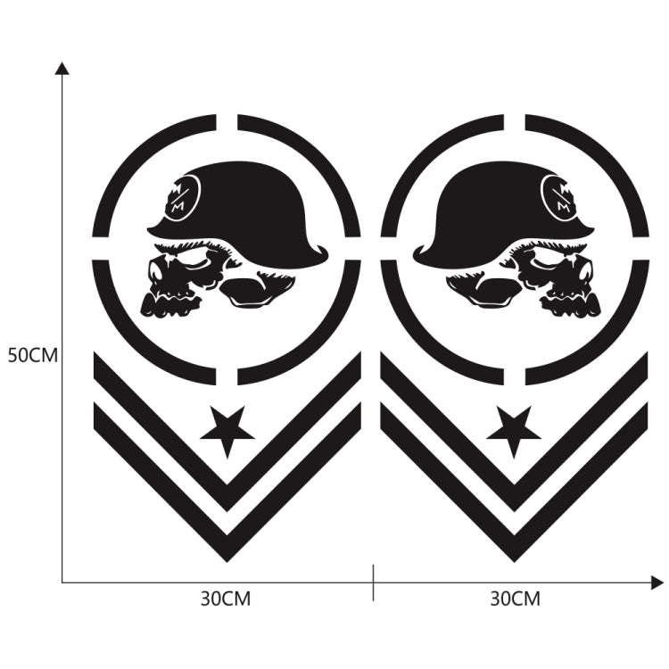 2 PCS/Set D-739 Skull Pattern Car Modified Decorative Sticker, D-739