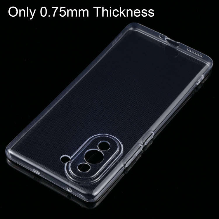 0.75mm Ultra-thin Transparent TPU Phone Case, For Huawei nova 10, For Huawei nova 10 Pro, For viv...