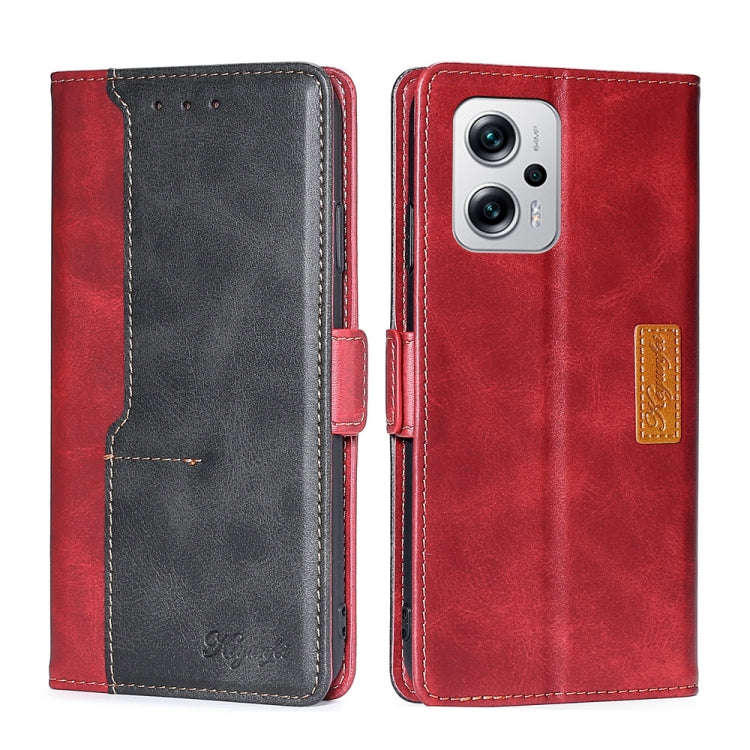 Contrast Color Side Buckle Leather Phone Case, For Xiaomi Redmi 10, For Xiaomi Redmi Note 11T Pro...