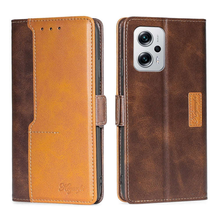 Contrast Color Side Buckle Leather Phone Case, For Xiaomi Redmi 10, For Xiaomi Redmi Note 11T Pro...