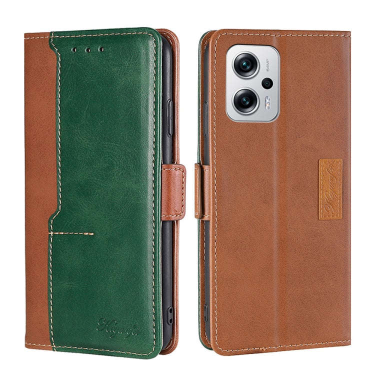 Contrast Color Side Buckle Leather Phone Case, For Xiaomi Redmi 10, For Xiaomi Redmi Note 11T Pro...