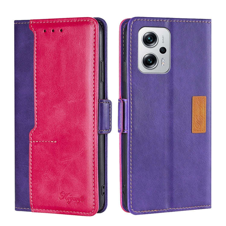 Contrast Color Side Buckle Leather Phone Case, For Xiaomi Redmi 10, For Xiaomi Redmi Note 11T Pro...