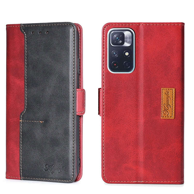 Contrast Color Side Buckle Leather Phone Case, For Xiaomi Redmi 10, For Xiaomi Redmi Note 11T Pro...