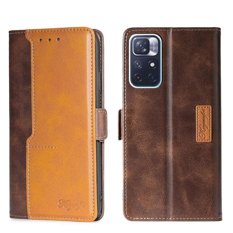 Contrast Color Side Buckle Leather Phone Case, For Xiaomi Redmi 10, For Xiaomi Redmi Note 11T Pro...