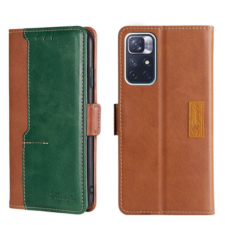 Contrast Color Side Buckle Leather Phone Case, For Xiaomi Redmi 10, For Xiaomi Redmi Note 11T Pro...