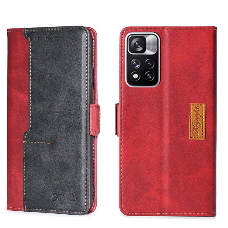 Contrast Color Side Buckle Leather Phone Case, For Xiaomi Redmi 10, For Xiaomi Redmi Note 11T Pro...