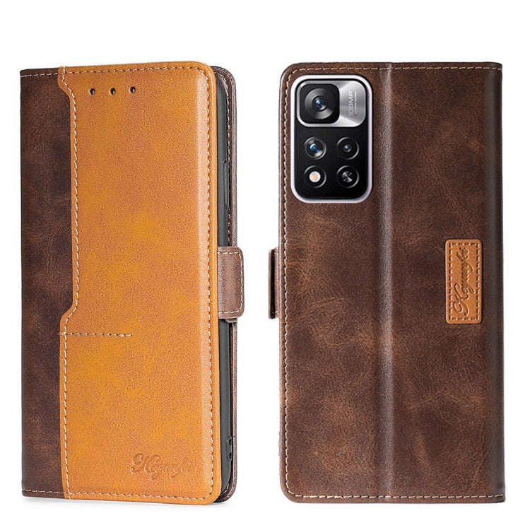 Contrast Color Side Buckle Leather Phone Case, For Xiaomi Redmi 10, For Xiaomi Redmi Note 11T Pro...