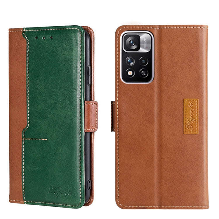 Contrast Color Side Buckle Leather Phone Case, For Xiaomi Redmi 10, For Xiaomi Redmi Note 11T Pro...