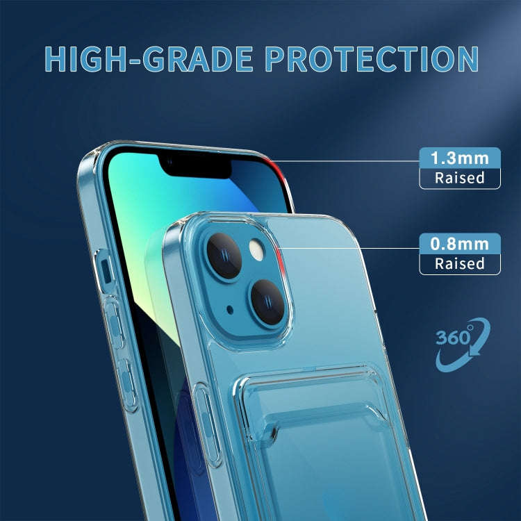 Crystal Card Slot PC + TPU Phone Case, For iPhone 14, For iPhone 14 Plus, For iPhone 14 Pro, For ...