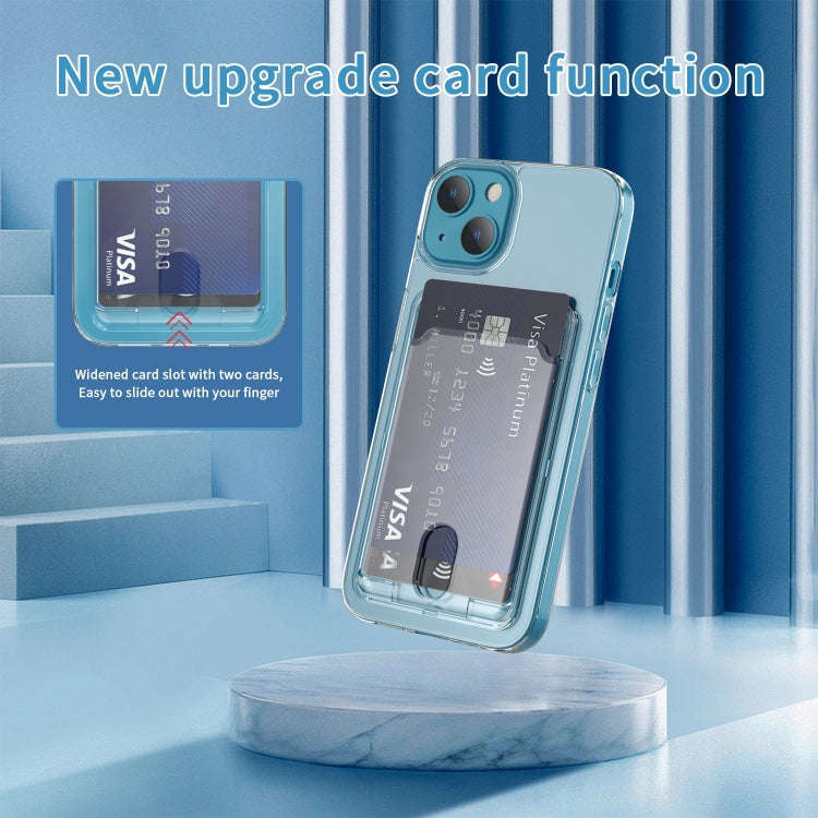 Crystal Card Slot PC + TPU Phone Case, For iPhone 14, For iPhone 14 Plus, For iPhone 14 Pro, For ...