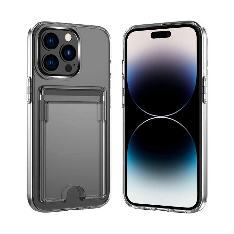 Crystal Card Slot PC + TPU Phone Case, For iPhone 14, For iPhone 14 Plus, For iPhone 14 Pro, For ...